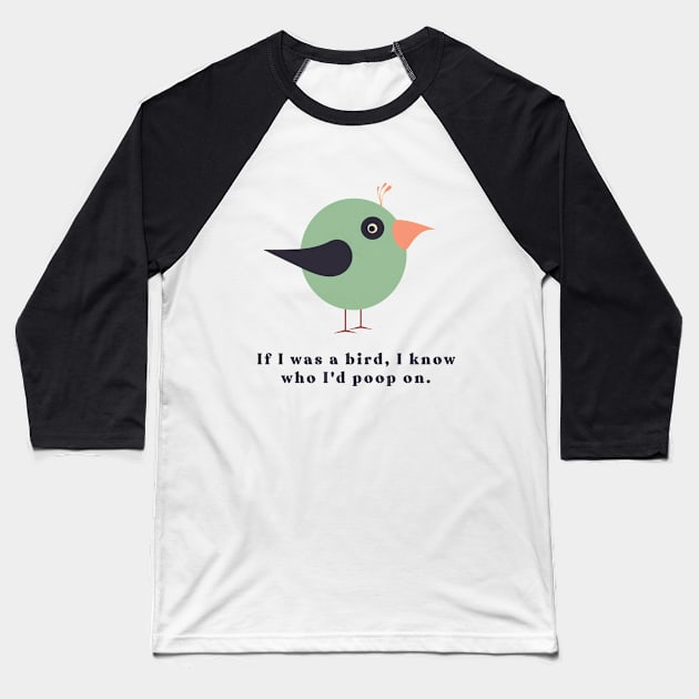 Bird Funny Baseball T-Shirt by Retro Travel Design